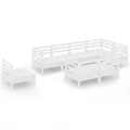 vidaXL 8-tlg. Garten-Lounge-Set Massivholz Kiefer Weiß