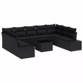 VidaXL - Garten-sofa poly-rattan, One Size, Schwarz