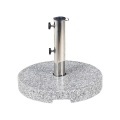 Beliani, Beliani Sonnenschirmständer Granit / Edelstahl grau 45 cm CEGGIA Schirmsockel
