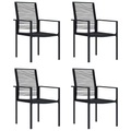 vidaXL Gartenstühle 4 Stk. PVC Rattan Schwarz