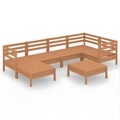 vidaXL 7-tlg. Garten-Lounge-Set Massivholz Kiefer Honigbraun