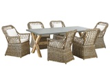 Beliani, Essgruppe für 6 Personen aus Rattan Industriell MAROSOLBIA Essgruppe für 6 Personen aus Rattan Industriell MAROSOLBIA