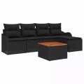VidaXL - Garten-sofa poly-rattan, One Size, Schwarz