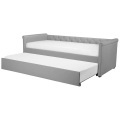 Bett mit Lattenrost aus Polyester Retro LIBOURNE Bett mit Lattenrost aus Polyester Retro LIBOURNE