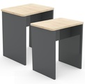 2er Set Holz Sitzhocker Würfel Fußablage Beistelltisch Esal 2er Set Holz Sitzhocker Würfel Fußablage Beistelltisch Esal