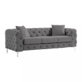 Chesterfield-Sofa mit 3 Sitzplätzen - Anthrazit - Samt - EDWINA Chesterfield-Sofa mit 3 Sitzplätzen - Anthrazit - Samt - EDWINA