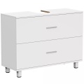 HOMCOM - Waschbeckenunterschrank, One Size, Weiss