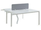 Vente-unique, Anbauelement Schreibtisch Bench - Tisch für 2 Personen + Trennwand - L 140 cm - Weiß - DOWNTOWN Anbauelement Schreibtisch Bench - Tisch für 2 Personen + Trennwand - L 140 cm - Weiß - DOWNTOWN