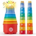 10 Stück stapeln Tassen Baby-Spielzeug, Regenbogen Stapeln Turm Baby-Spielzeug mit Lichtern klingt Multicolor