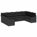 VidaXL - Garten-sofa poly-rattan, One Size, Schwarz