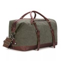 Only-bags.store - Vintage Segeltuch Canvas PU Leder Unisex Handgepäck Reisetasche Sporttasche Weekender Tasche für, für Damen, Grau, One Size