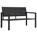 Gartenbank 120 cm HDPE Schwarz Holzoptik