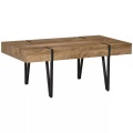Northio - Couchtisch Beistelltisch Sofatisch Mit Verstellbaren Fußstützen Wohnzimmertisch Industriedesign Mdf Metall Naturholz 105 X 60 X 42 Cm, One Size