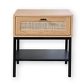 Casâme, Nachttisch mit Rattanfront, Schublade und einem Regal Nachttisch mit Rattanfront, Schublade und einem Regal
