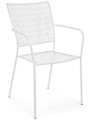 Garten Stapelstuhl Jodie weiss mit Armlehne