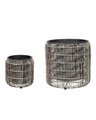 Set Mit 2 Blumentöpfen Aus Pe Rattan Rustikal Brodiea Unisex Erdbraun ONE SIZE