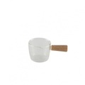 Aulica, Kleiner Glas-Kochtopf mit Holzgriff 11,5x6,5x5 cm Kleiner Glas-Kochtopf mit Holzgriff 11,5x6,5x5 cm