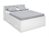Vente-unique, Bett mit Lattenrost + Bettkasten BORIS Bett mit Lattenrost + Bettkasten BORIS