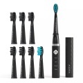 Ailoria - Set Elektrische Zahnbürste mit 8 Bürstenaufsätzen Flash Travel - Schwarz