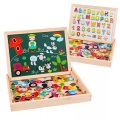 Activity-board, Activity-board - Magnetische Holzpuzzle Staffelei Doppelseitige Tafel Holztafel Kritzeln für Kinder, One Size, Multicolor