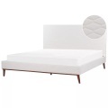 Bett mit Lattenrost aus Samtstoff Retro BAYONNE Bett mit Lattenrost aus Samtstoff Retro BAYONNE