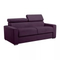 LINEA SOFA - Schlafsofa 3-Sitzer - Liegefläche: 140 cm - Matratzenhöhe: 22 cm mit Memory Schaum - Stoff - Violett - VIZIR, One Size