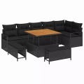 VidaXL - Garten-sofa-set poly-rattan, One Size, Schwarz