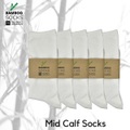 Bambus Socken Mid-calf Weiss ( 5 Paar Pro Pack), Größe Xl Unisex Weiss ONE SIZE