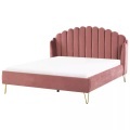 Bett mit Lattenrost aus Samtstoff Retro AMBILLOU Bett mit Lattenrost aus Samtstoff Retro AMBILLOU