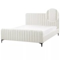 Beliani - Bett mit Lattenrost aus Bouclé  LUNAN, 160X200CM, Schneeweiss