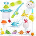 Activity-board, Activity-board - Badewannenspielzeug mit Aufbewahrungstasche, Badespielzeug Wasserspielzeug Kinder Dusche, aufziehbares Dinosaurier-Angelspiel ohne Form, One Size, Multicolor