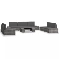 8-tlg. Garten-Lounge-Set Poly Rattan Grau