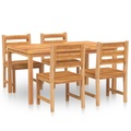 vidaXL 5-tlg. Garten-Essgruppe Massivholz Teak