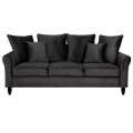 Beliani 3-Sitzer Sofa Samtstoff schwarz BORNHOLM