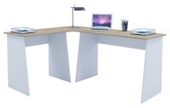 MID.YOU Eckschreibtisch 105/135/74 cm in weiss, sonoma eiche , Masola , Holzwerkstoff , 135x74 cm , melaminharzbeschichtet,Nachbildung , seitenverkehrt montierbar , 000657006506