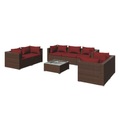 vidaXL 8-tlg. Garten-Lounge-Set mit Kissen Poly Rattan Braun