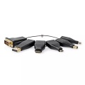 HDMI? Adapter | DisplayPort-Stecker / DVI-D 24+1-Pin-Stecker / HDMI? Micro-Stecker / HDMI? Mini-Stecker / HDMI? Mini-Stecker / Mini DisplayPort-Stecker / USB-C?-Stecker | HDMI?-Buchse | Vergoldet | Gerade | PVC | Schwarz | 1 St. | Box