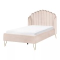 Beliani - Bett mit Lattenrost aus Stoff  AMBILLOU, 120X200CM, Offwhite