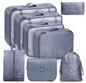 8-teilige Packwürfel, Kleidersäcke, Koffer-organizer Für Urlaub Und Reisen, Packwürfel-set, Reisewürfel, Organisationssystem Für Koffer - Space Grey Unisex Multicolor ONE SIZE