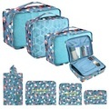 Packung Mit 8 Packwürfeln, Koffer-organisationswürfel, Mit Schuhbeutel, Wäschesack, Reiseorganisator, Kleidersack, Für Rucksack, E Blume Unisex Blau ONE SIZE