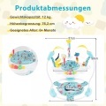 B2X - Baby Sky Jumperoo mit Verstellbaren Höhen & Spielzeuge & Spieluhr Lauflernhilfe Hellblau