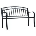 Diverse Hardware, Gartenbank 125 cm Schwarz Stahl