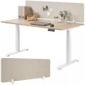 TecTake, Schreibtisch Trennwand Noisy Mit Abgerundeten Ecken Unisex Beige ONE SIZE