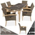 Rattan Tisch Foggia mit 6 Stühlen Rosarno Rattan Tisch Foggia mit 6 Stühlen Rosarno