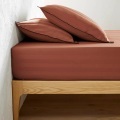 La Redoute Intérieurs - Fixleintuch Victor aus vorgewaschenem Baumwoll-Satin, 180x200 cm, Rot