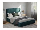 Vente-unique, Bett mit Bettkasten BettKopfteil Samt grün LARALI Bett mit Bettkasten BettKopfteil Samt grün LARALI