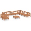 vidaXL 11-tlg. Garten-Lounge-Set Massivholz Kiefer Honigbraun