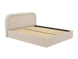 Vente-unique, Bett mit Bettkasten & Bettkopfteil - Bouclé-Stoff - 180 x 200 cm - Beige - FIREZA Bett mit Bettkasten & Bettkopfteil - Bouclé-Stoff - 180 x 200 cm - Beige - FIREZA