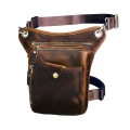 Only-bags.store, Echtes Leder Tasche Bein Tasche Äußeren Bein Tasche Reise Hüfte Tasche Wandern Klettern Oberschenkel Tasche Herren Braun