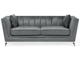 Beliani 3-Sitzer Sofa Samtstoff grau GAULA